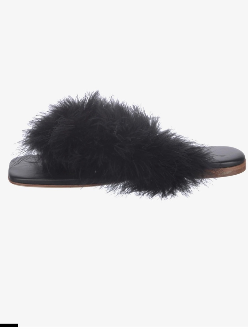Sleeper Black Faux Fur Slide Slippers 41